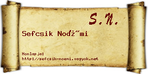 Sefcsik Noémi névjegykártya