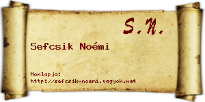 Sefcsik Noémi névjegykártya