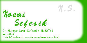 noemi sefcsik business card